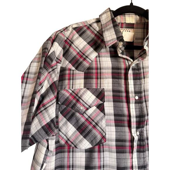 Vintage Ash Creek Trading Sz M Plaid Pearl Snap Shirt Western Work Wear - Picture 3 of 10